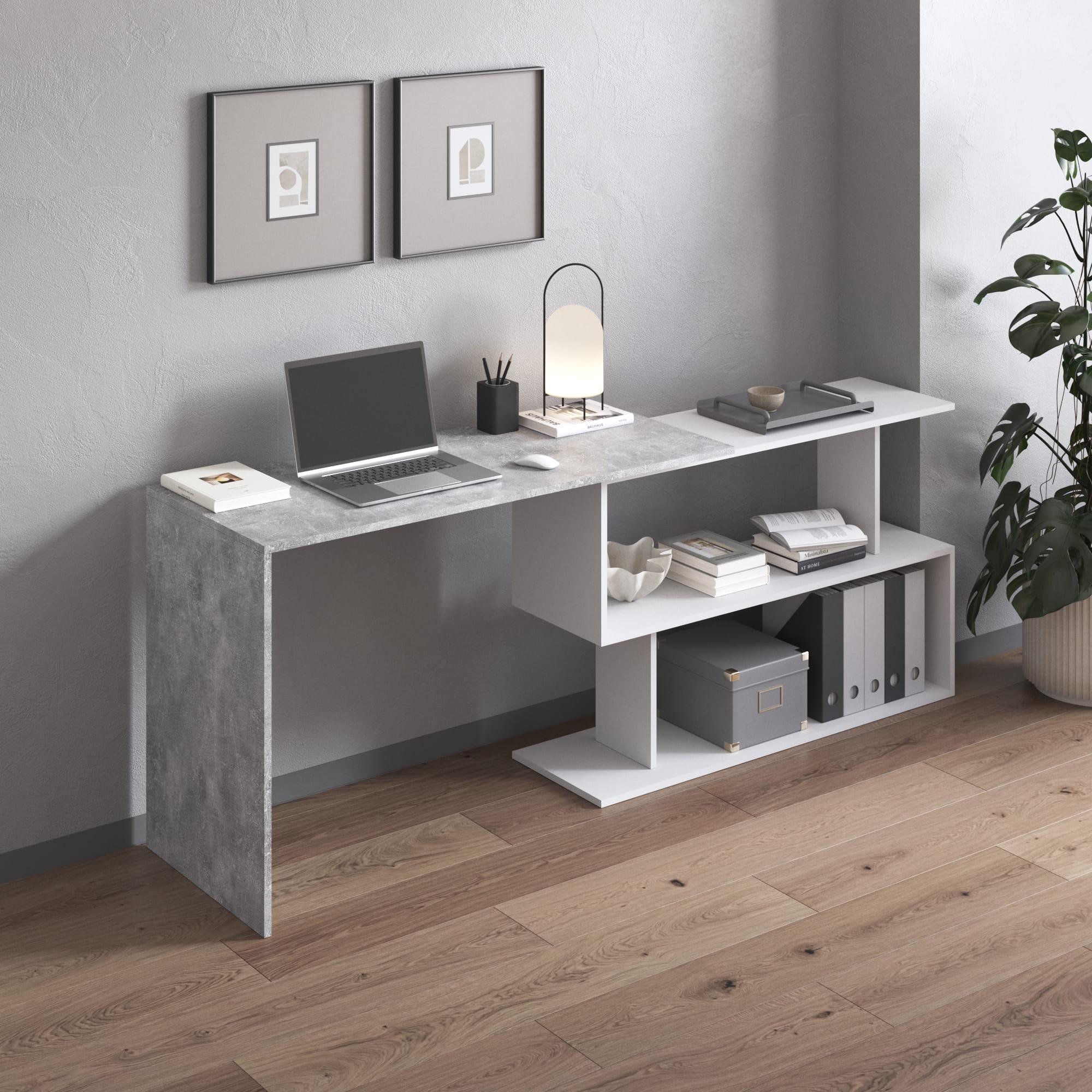 Стіл трансформер ЛДСП Бетон з білим - фото 2