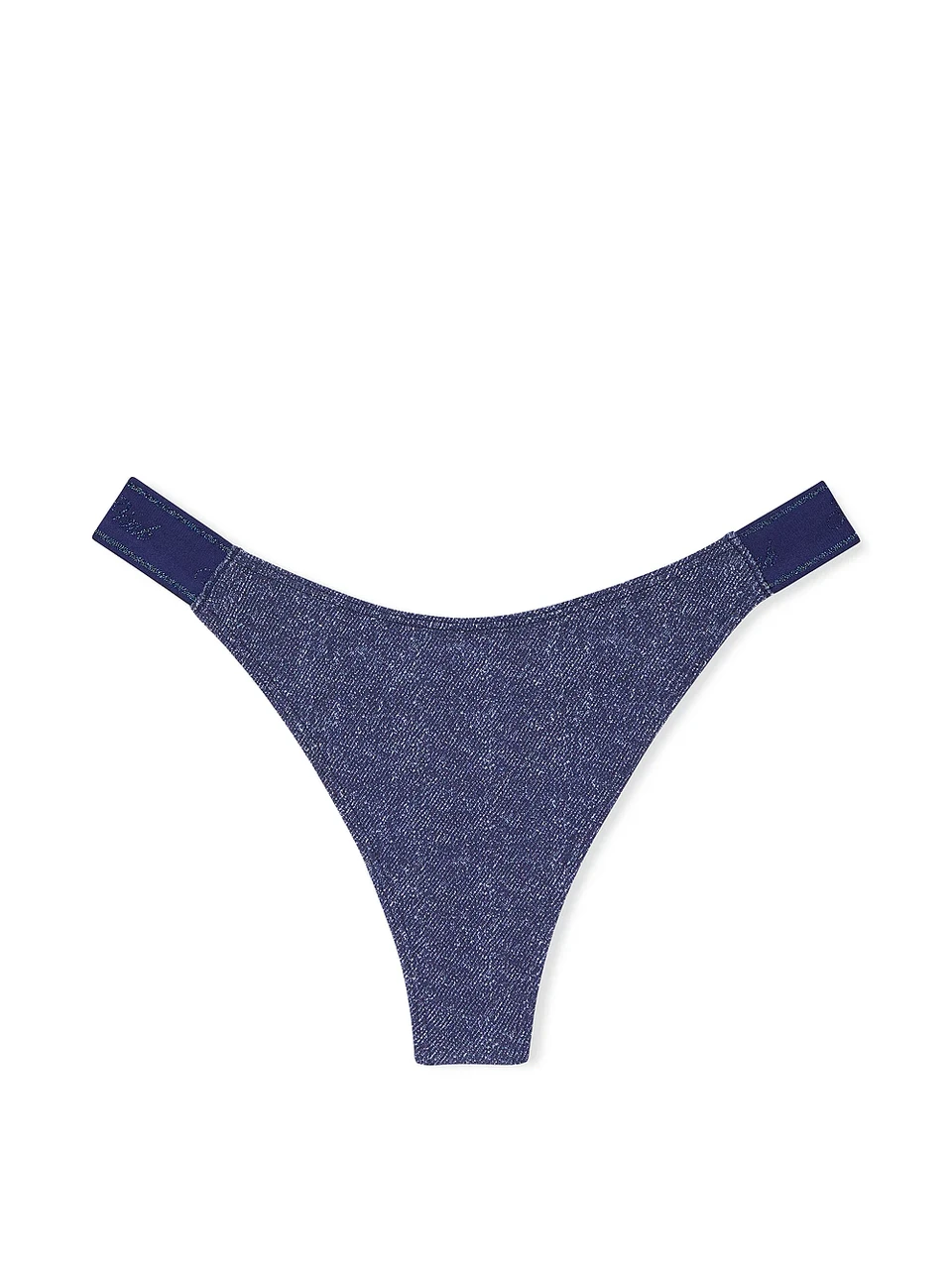 Трусики стринги Victoria's Secret Logo Cotton High-Leg Thong Panty S Синий (27012219) - фото 3