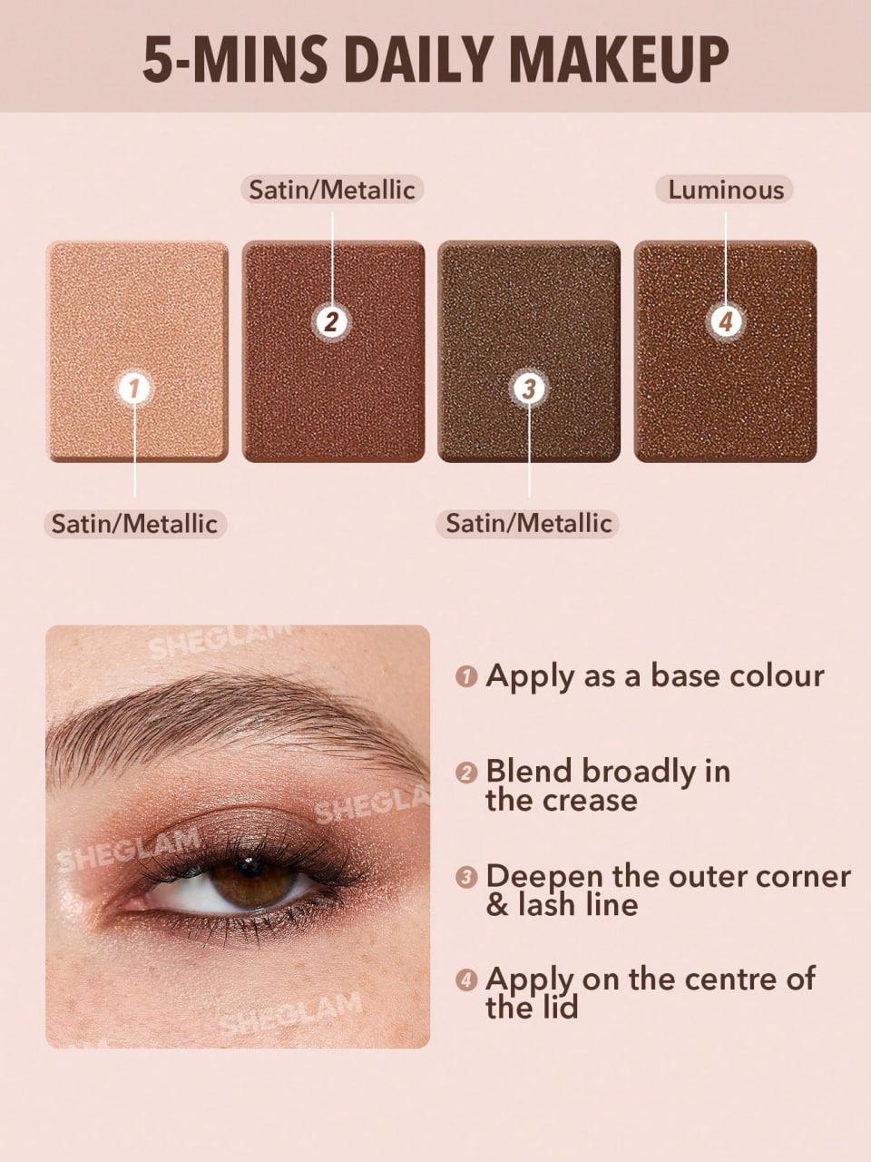 Палетка теней Essential Square Eyeshadow Quad serendipity 4,2 г (18321077) - фото 3