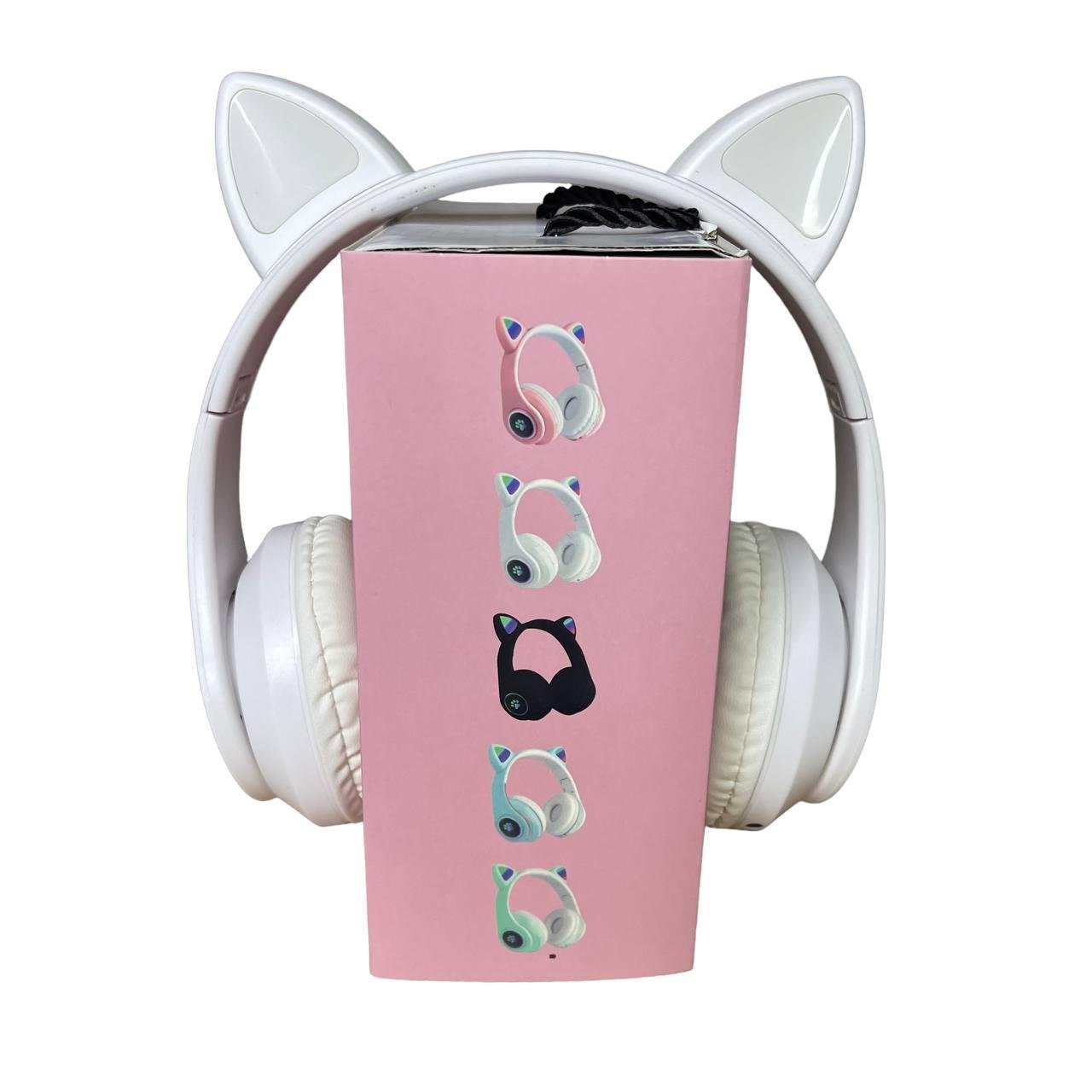 Наушники с ушками Cat Ear В39М беспроводные с подсветкой/FM-радио/MicroSD/Bluetooth Белый (235132523) - фото 1