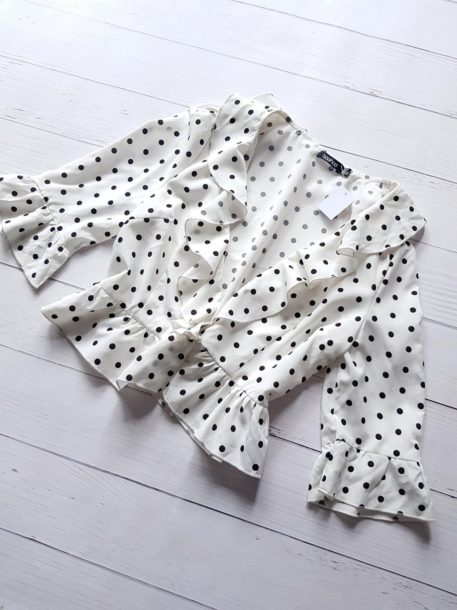 Блуза укороченная Boohoo M Белый (10268/44)