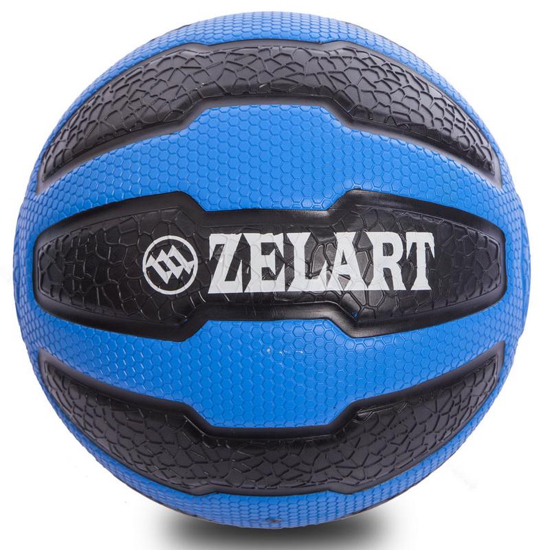 М'яч медичний медбол Zelart Medicine Ball FI-0898-8 8кг Чорний / Блакитний (DR003457) - фото 2