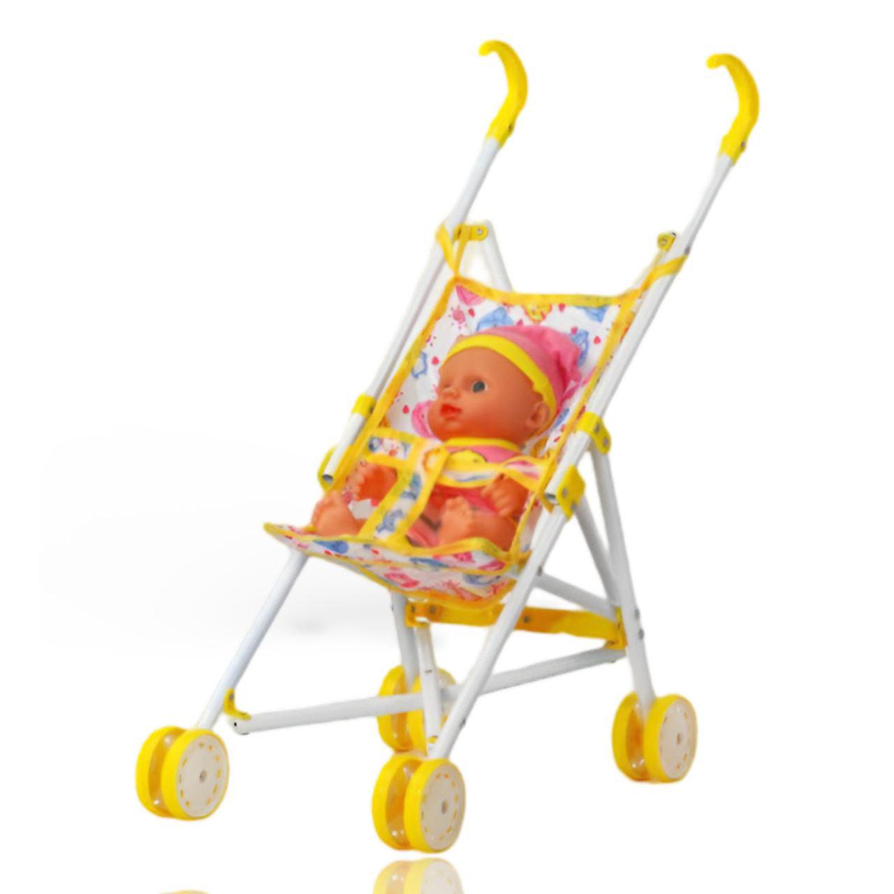 Игровой набор Коляска с пупсом L-8037 B3 кукла и коляска Желтый - фото 2 Игровой набор Коляска с пупсом L-8037 B3 кукла и коляска Желтый - фото 2