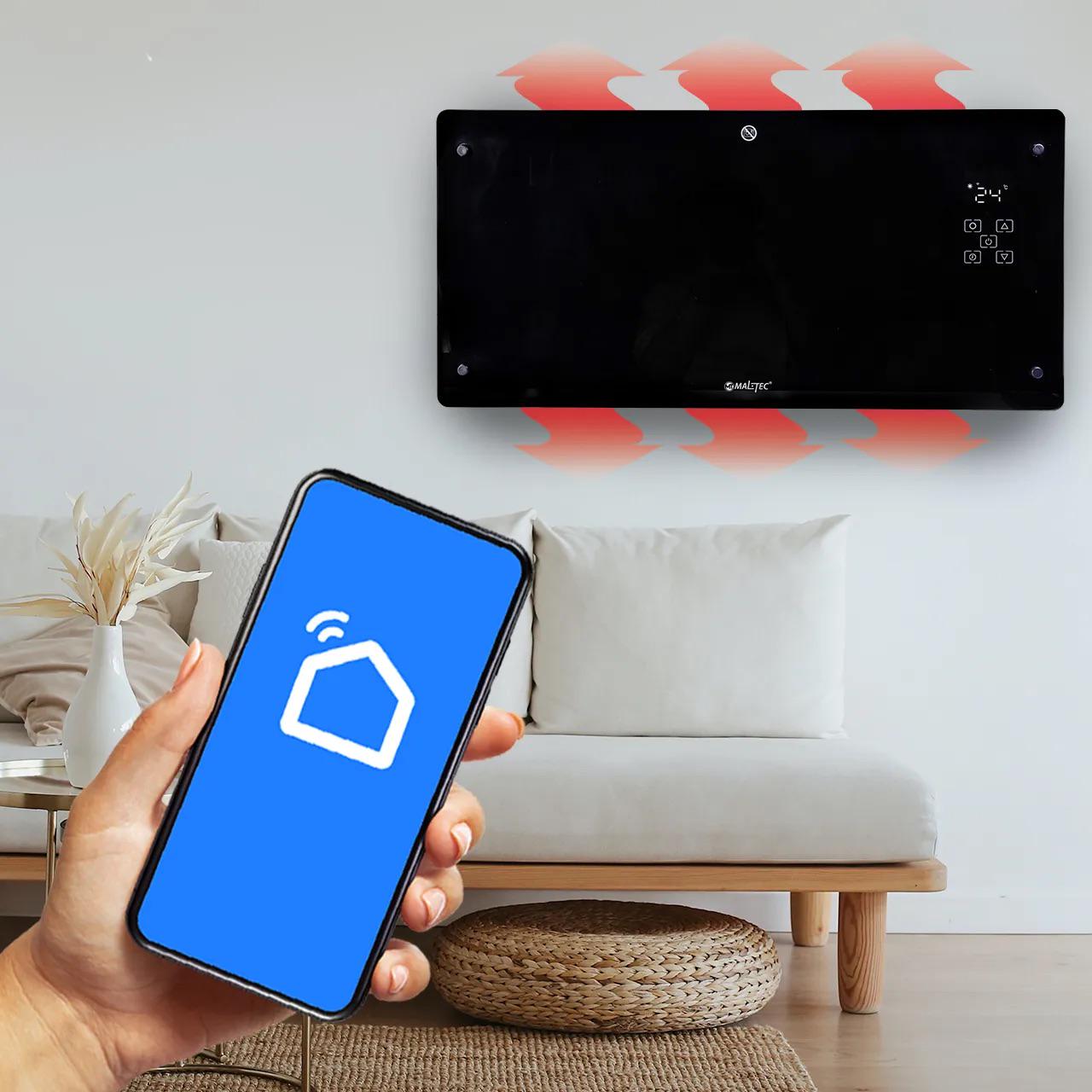 Обігрівач скляний конвекційний Maltec Eco з термостатом та пультом 2000 Вт (CH7000) - фото 3