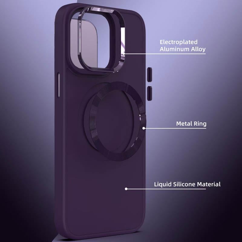 Протиударний TPU Чохол Bonbon Metal Style with MagSafe для Apple iPhone 15 (6.1") Фіолетовий / Dark Purple - фото 2