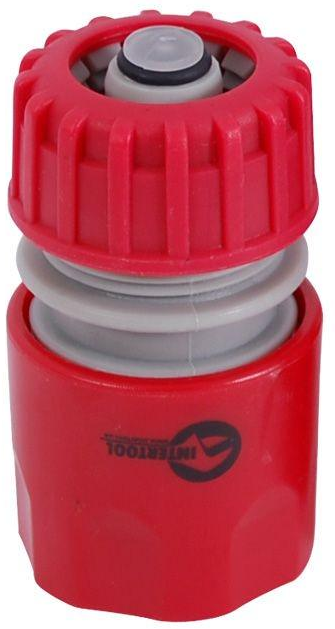Конектор Intertool GE-1019 1/2" с аквастопом для шланга 1/2" (11310793)