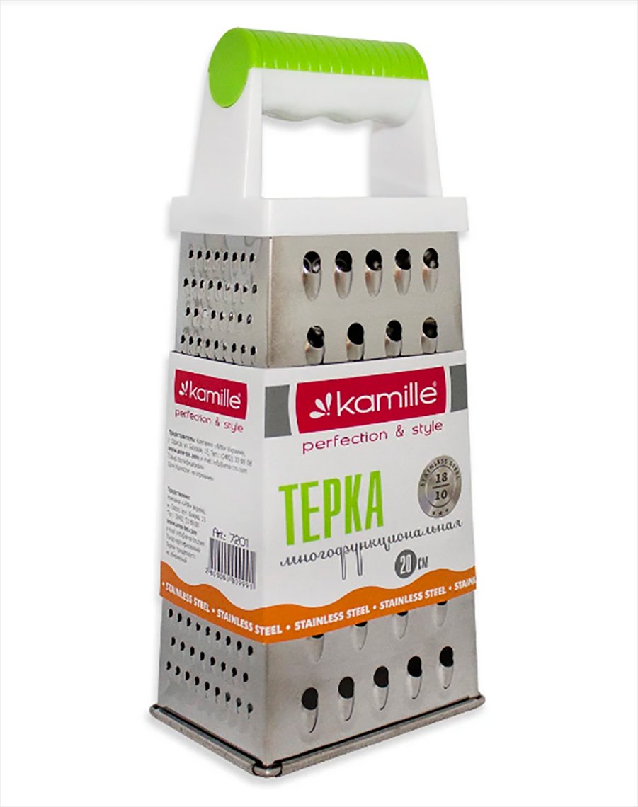 Терка из нержавеющей стали Kamille 20 см (KM-7201)