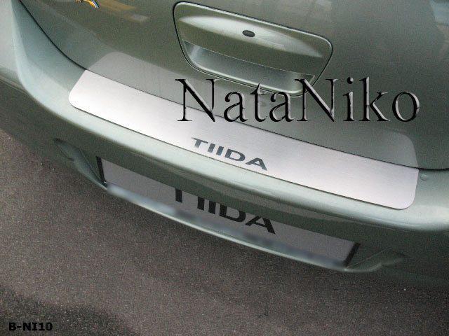 Накладка на бампер NataNiko B-NI10 для Nissan Tiida 4D 2007- без загиба (6162) - фото 5