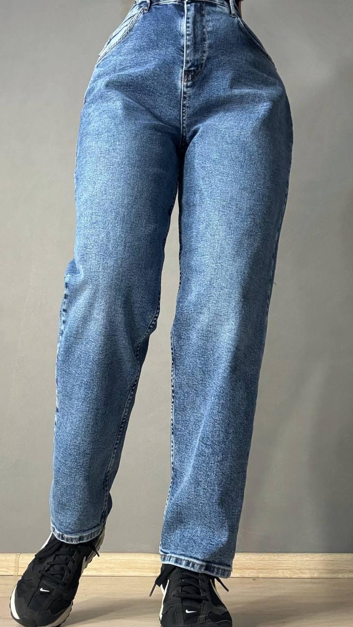 Джинси жіночі Mikaletta 13125 MOM comfort стрейчеві Синій