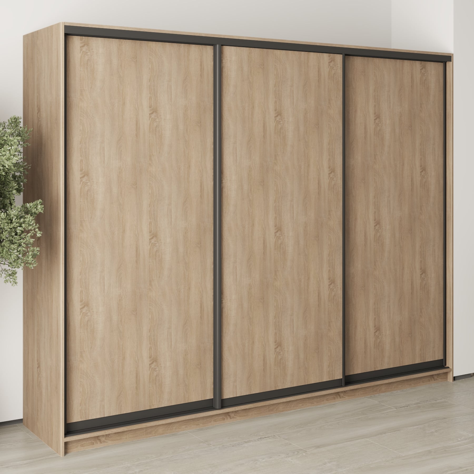 Шкаф-купе трехдверный Mebel Star Комбо BG MBS-8926 260х60х210 см Дуб сонома (1008915)