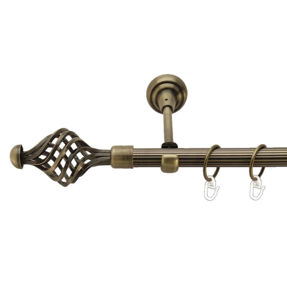 Карниз трубчатый Orvit Арезо одинарный 19 мм 300 см Антик рифленый (000-5937)