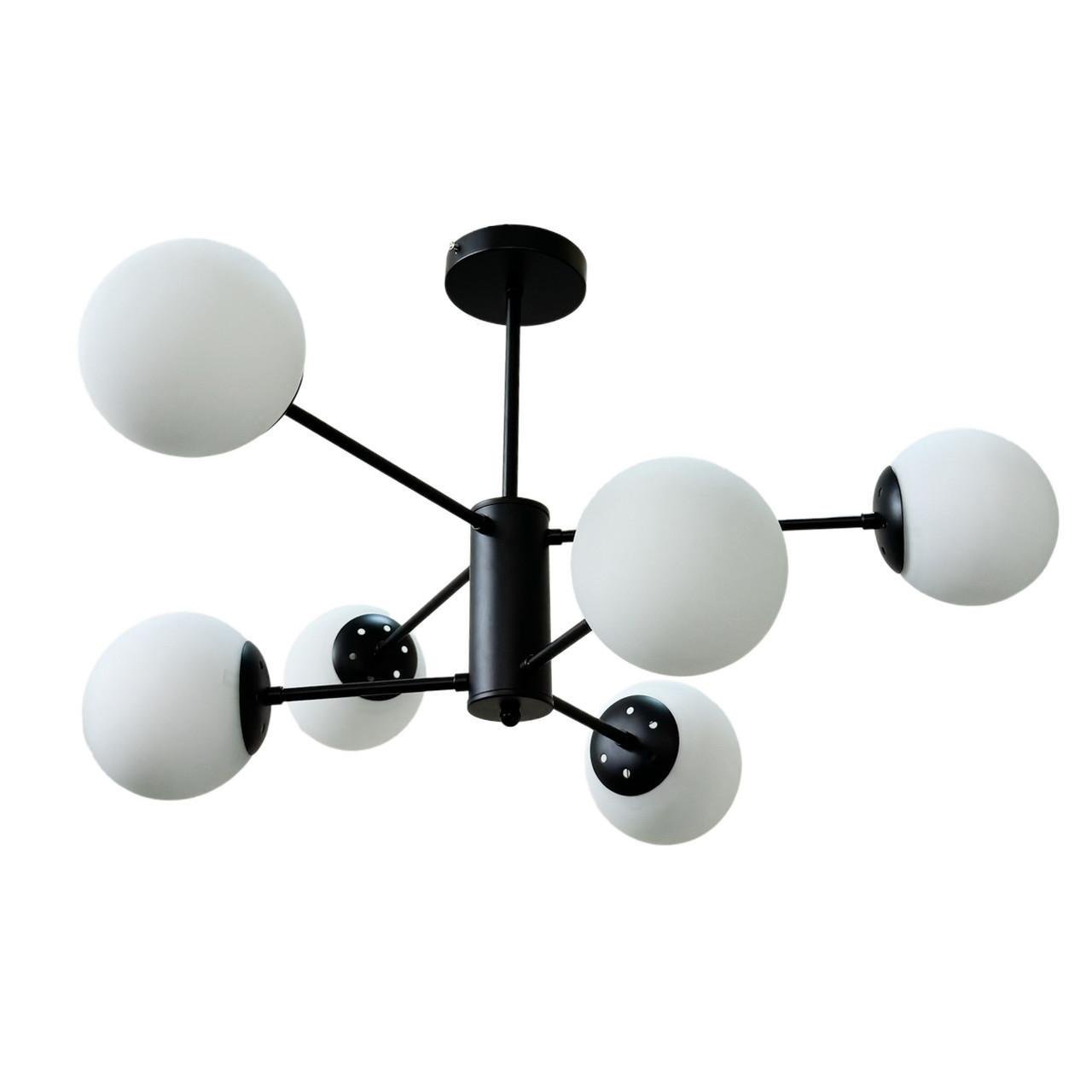 Люстра лофт на 6 плафонов Прометей P5-N4998/6 BK Черный