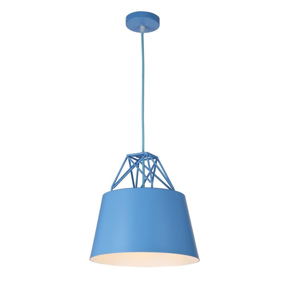 Подвесной светильник лофт голубого цвета с металлическим плафоном Levistella 7529524 BLUE