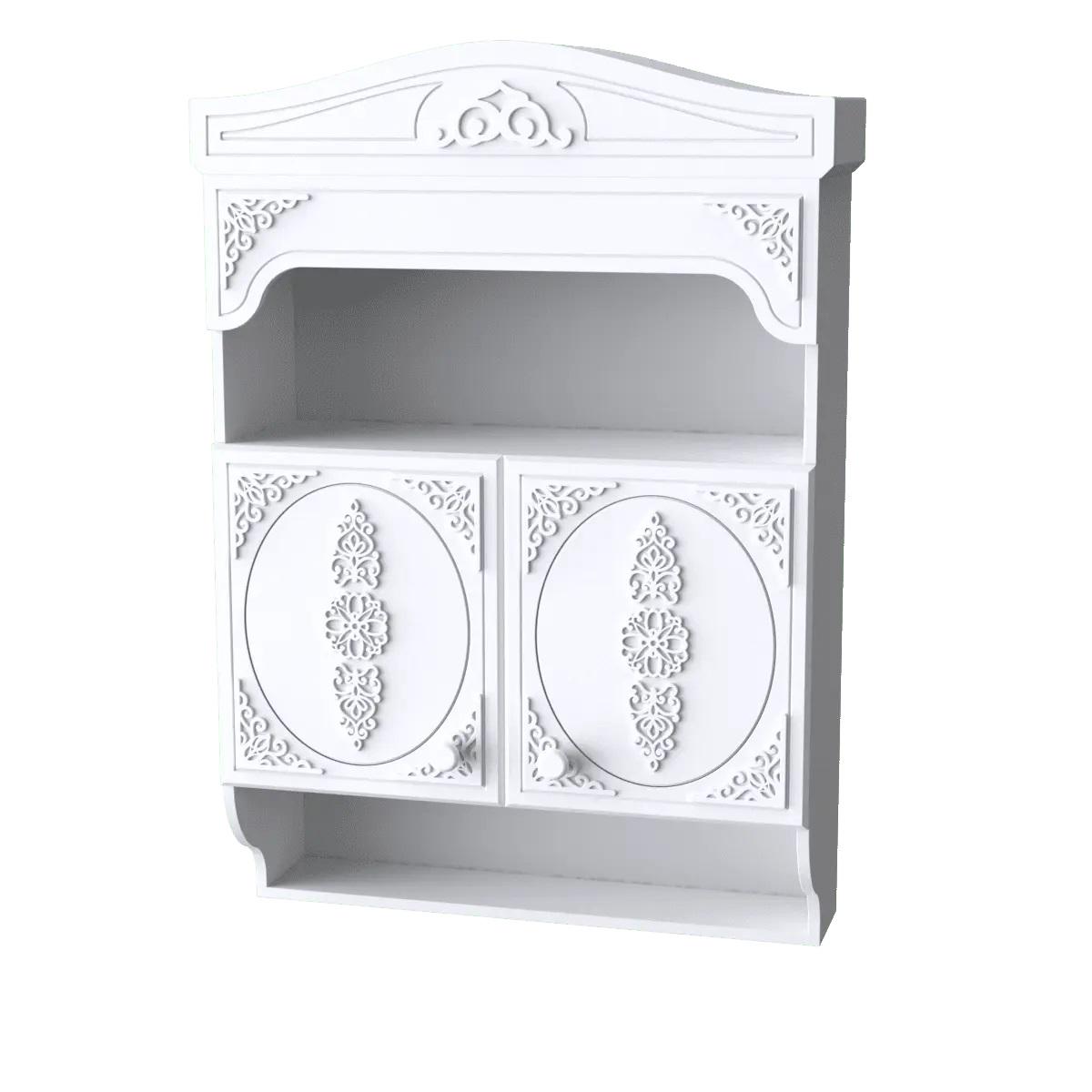 Полка навесная Неман Анжелика ДСП/МДФ закрытая 816х276х1160 мм Белый супермат (40188)