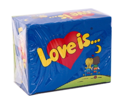 Жувальна гумка Love Is зі смаком Банан і полуниця 100 шт. (1469455320)