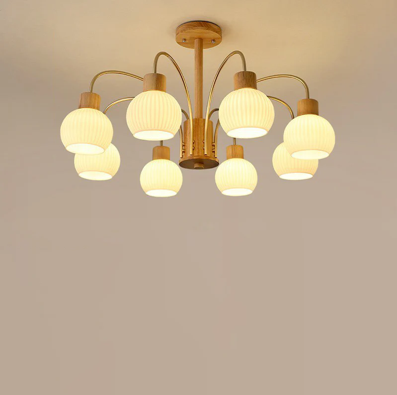 Люстра потолочная LED Медуза 5043 на 8 плафонов Золотой