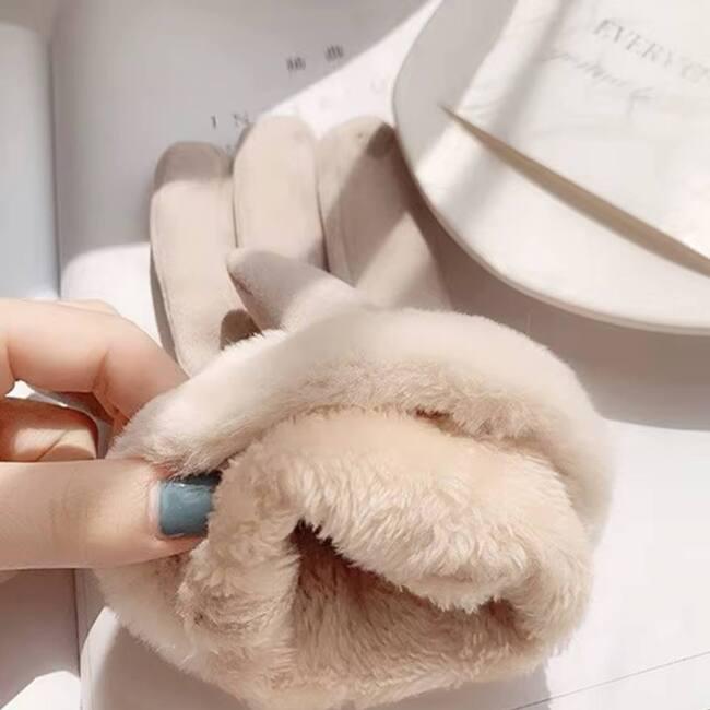 Перчатки женские зимние замшевые Бежевый (21682569) - фото 2 Перчатки женские зимние замшевые Бежевый (21682569) - фото 2