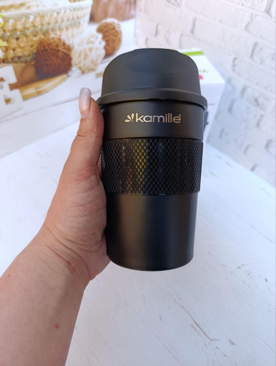 Термокружка Kamille 360 мл Чорний (KM-2049) - фото 2 Термокружка Kamille 360 мл Чорний (KM-2049) - фото 2