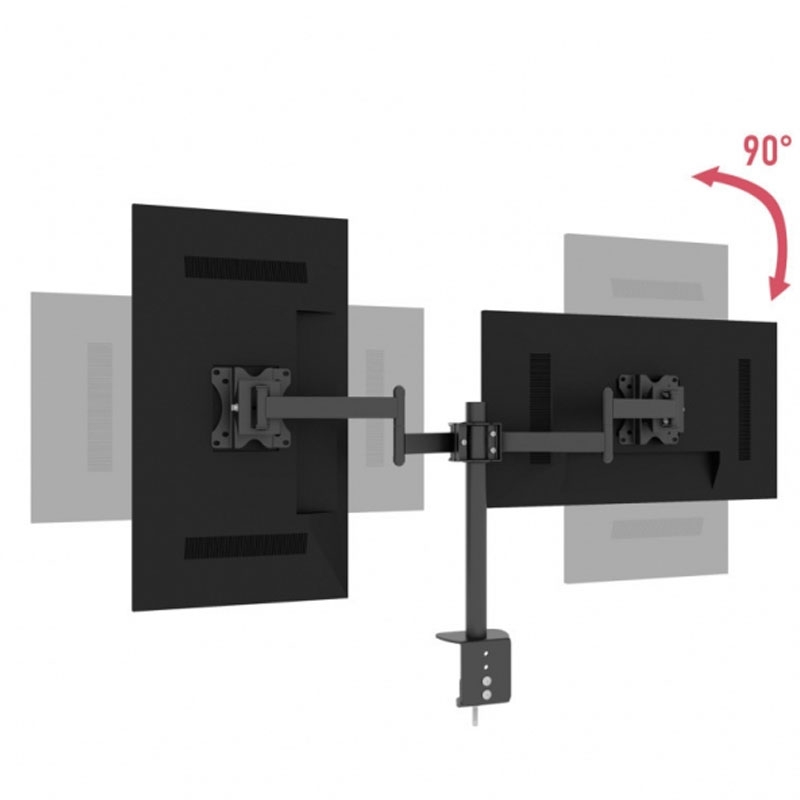 Кронштейн для монітора KSL DM32T настільний для двох моніторів 13-32" Чорний (22631579) - фото 2