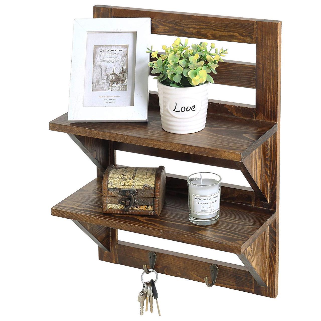 Полка настенная из дерева Макау Капучино (НСП-003709)