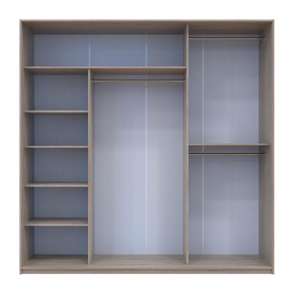 Шкаф-купе трехдверный Doros Сити Лайт 225х60х225 см Дуб сонома - фото 4 Шкаф-купе трехдверный Doros Сити Лайт 225х60х225 см Дуб сонома - фото 4