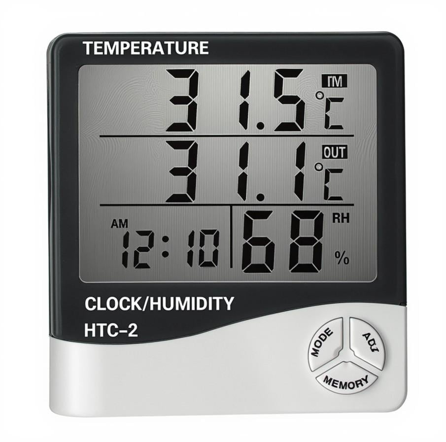 Метеостанція HTC-2 термометр з гігрометром/годинником/будильником та виносним датчиком (557) - фото 4 Метеостанція HTC-2 термометр з гігрометром/годинником/будильником та виносним датчиком (557) - фото 4