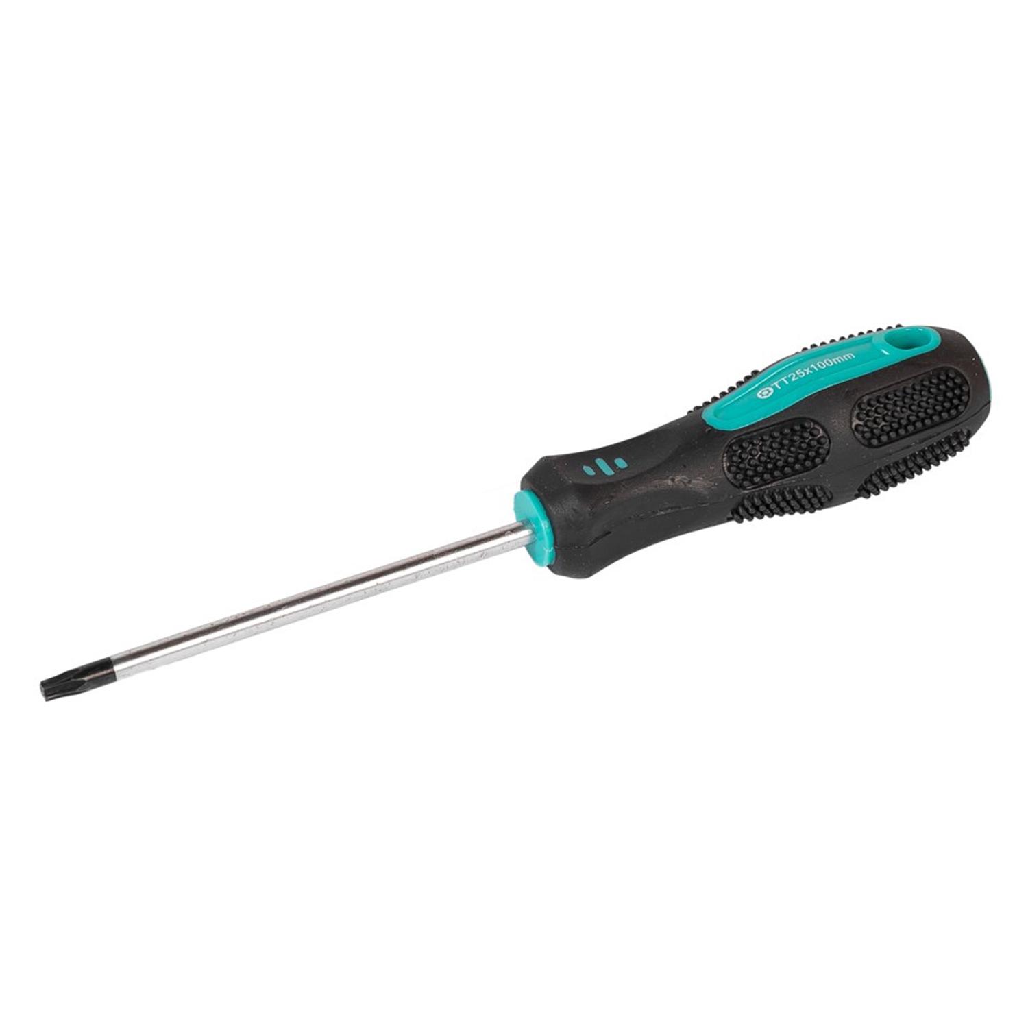 Отвертка крестовая MasterTool TORX TT25х100 мм ручка с TPR покрытием (3348)