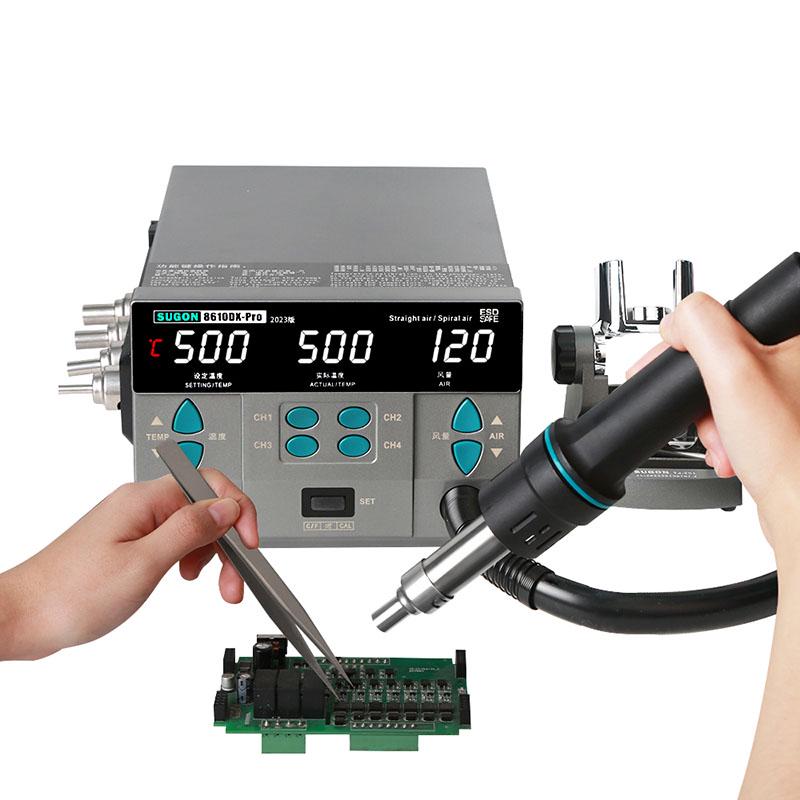 Паяльник термоповітряний SUGON 8610DX Pro фен/100-500 °С/120 л/хв/4 канали пам'яті/1000 Вт - фото 4 Паяльник термоповітряний SUGON 8610DX Pro фен/100-500 °С/120 л/хв/4 канали пам'яті/1000 Вт - фото 4