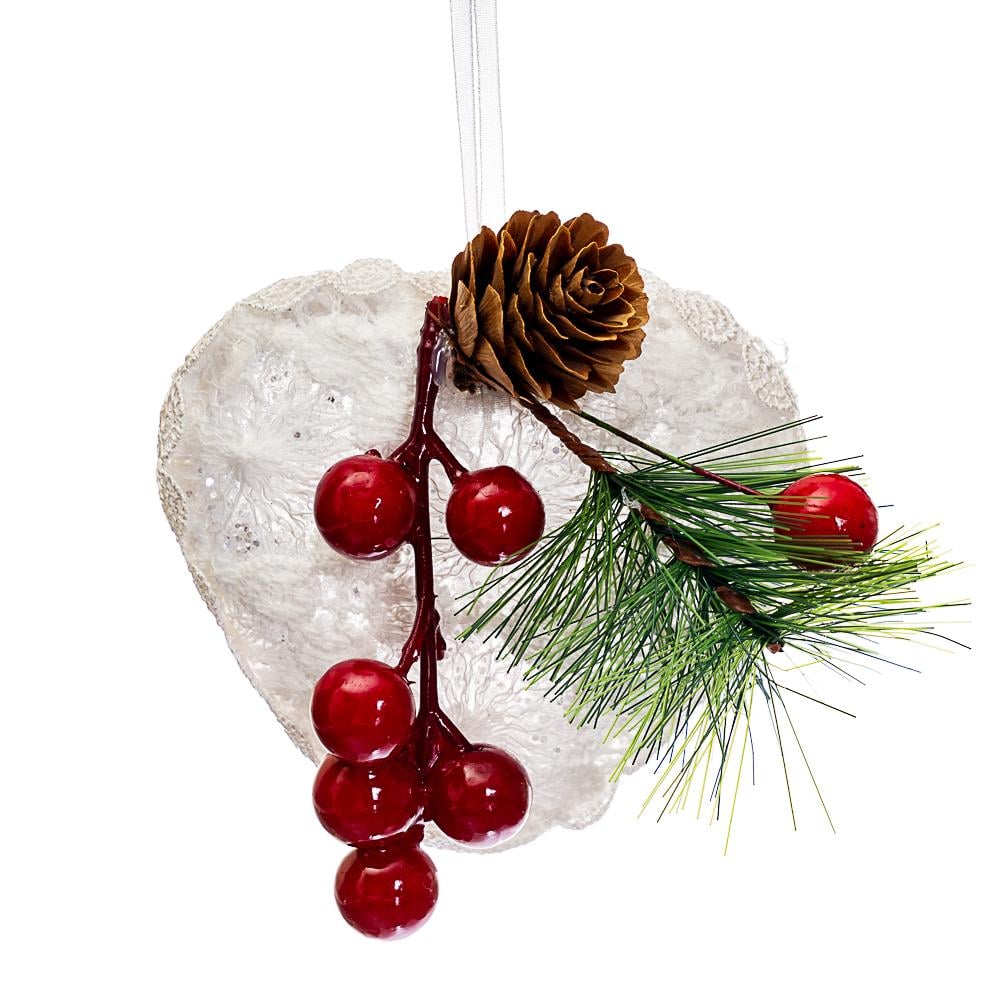 Набір новорічних прикрас Elisey Ягідне серце 6 шт. (001NZK)