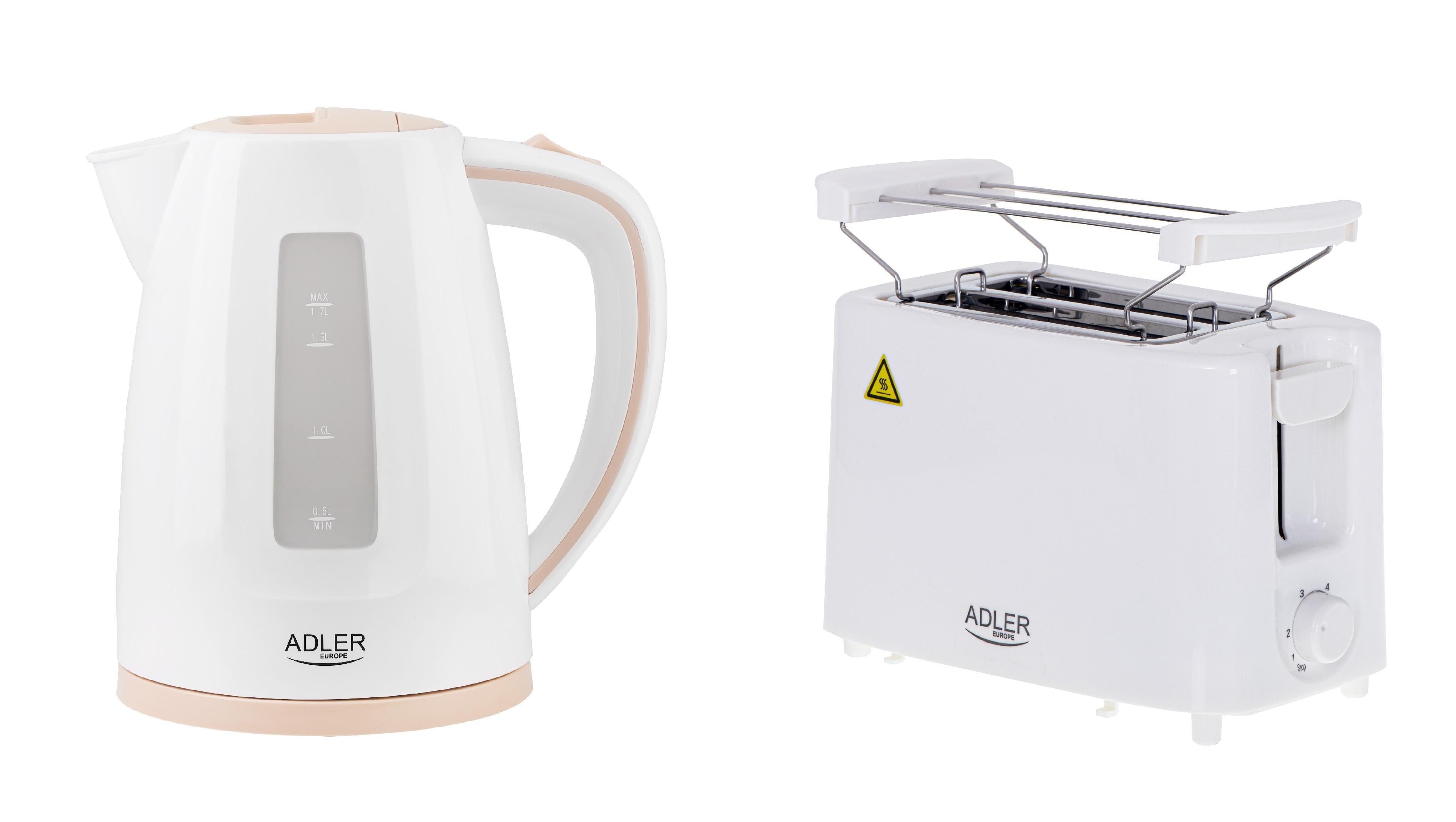 Комплект з електрочайника Adler AD 1264 та тостера Adler AD 3223