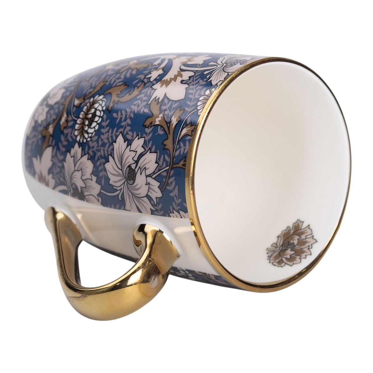 Чашка керамическая в винтажном стиле 400 мл Синий (RX-N240665BLW) - фото 3 Чашка керамическая в винтажном стиле 400 мл Синий (RX-N240665BLW) - фото 3