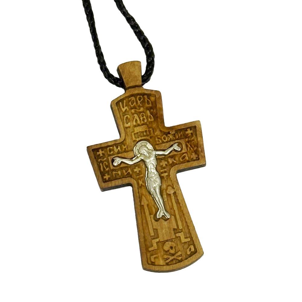 Хрест натільний дерев'яний Цар Слави (777712472)