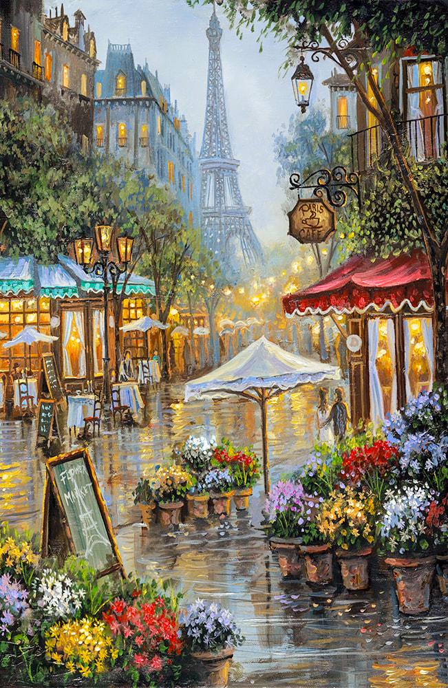 Алмазна мозаїка Княгиня Ольга Літній дощ у Парижі DIY-MC131 повна викладка 28x43 см (29637)