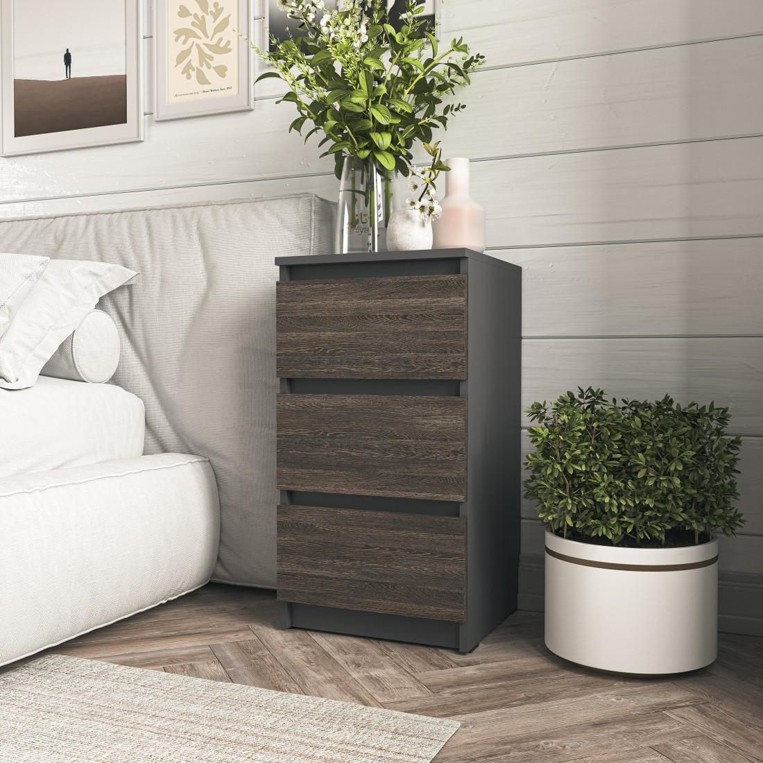 Тумба прикроватная 400х758х398 мм Антрацит/Венге аруша (B-762)