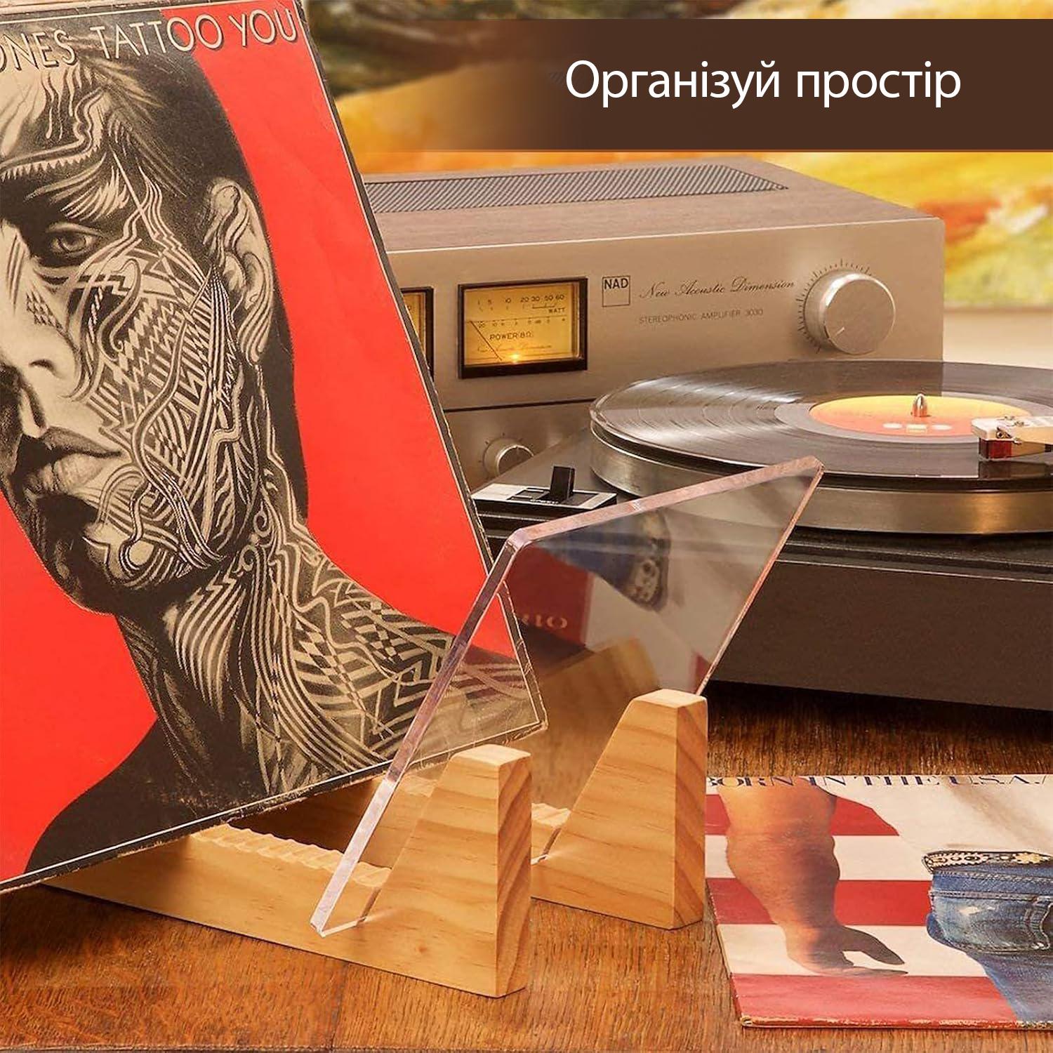 Підставка органайзер для вінілових платівок та книг 34х9 см Light Wood (SP-100-12) - фото 5 Підставка органайзер для вінілових платівок та книг 34х9 см Light Wood (SP-100-12) - фото 5