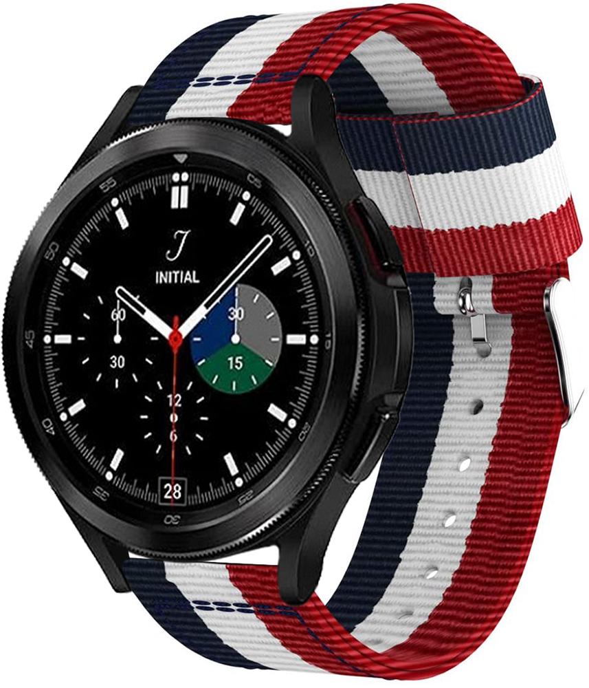 Ремешок тканевый Canvas для Galaxy Watch 4 Classic 46 мм Red/White/Blue (22951)