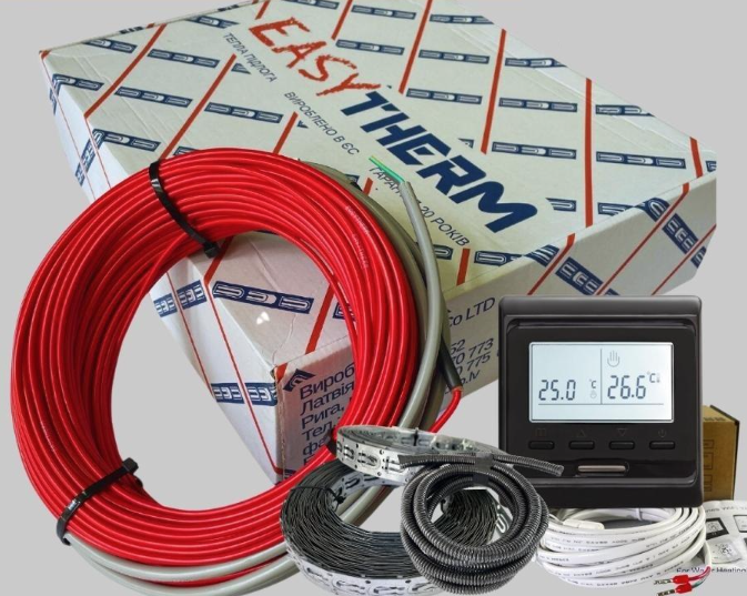 Комплект теплого пола EASYTHERM 11,1-16,9 м2 с програмированным термостатом Черный (51343)