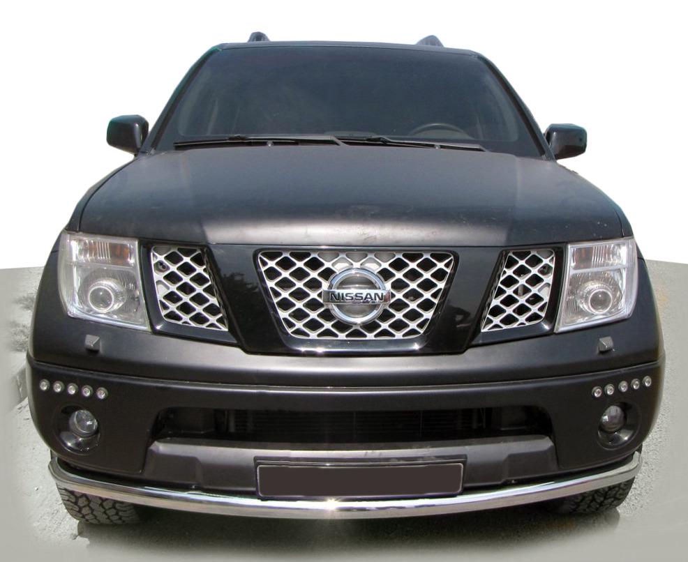 Передняя защита ST008-2 CAN для Nissan Pathfinder R51 2005-2014 гг. нержавеющая сталь Хром