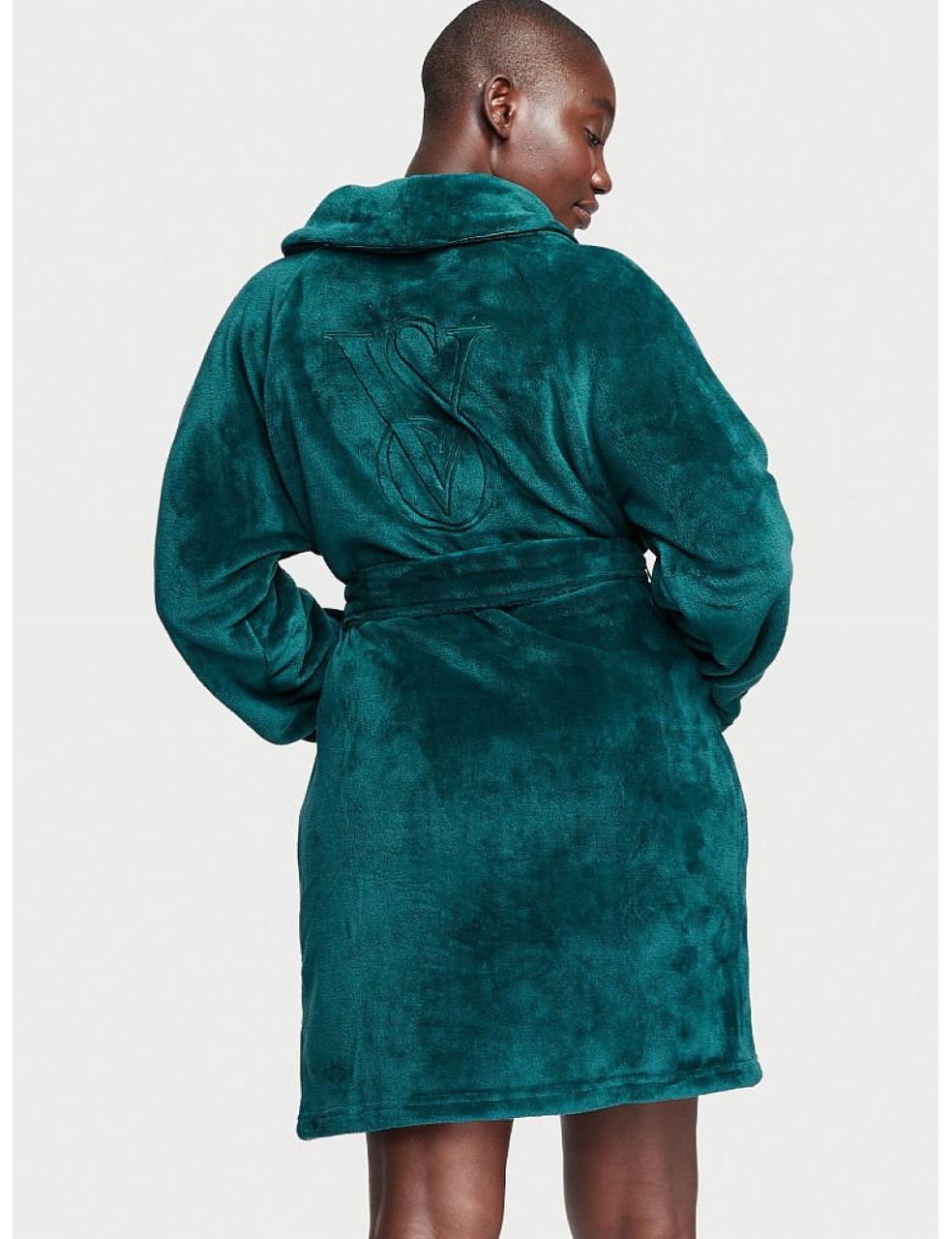 Халат женский плюшевый Victoria's Secret Short Cozy Robe XS/S Изумрудный (2816316898) - фото 4
