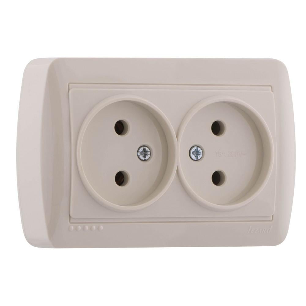 Розетка Lezard Demet 2-я Кремовый (711-0300-128)