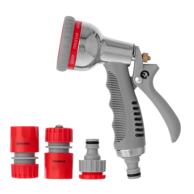 Пистолет для полива 8-ми функциональный хромированный