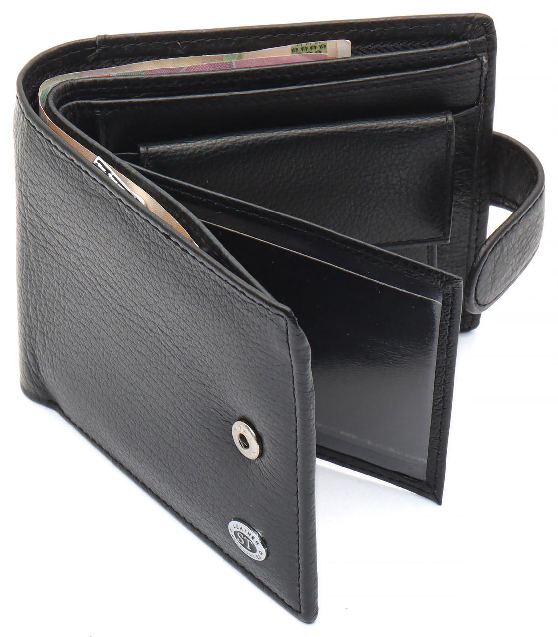 Портмоне мужское портмоне ST Leather из натуральной кожи с фиксацией Черный (ST103) - фото 7 Портмоне мужское портмоне ST Leather из натуральной кожи с фиксацией Черный (ST103) - фото 7