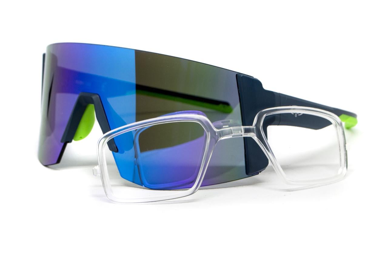 Очки Global Vision Astro+RX G-Tech зеркальные с диоптрической вставкой Синий в синей оправе (69962542540802)