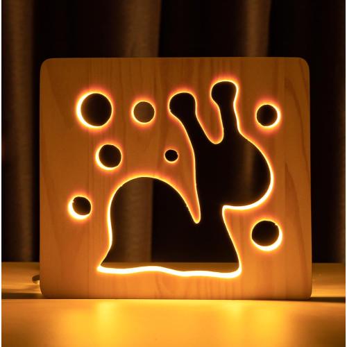 Ночник из дерева ArtEco Light LED Улитка с пультом цвет Белый теплый (1020422)