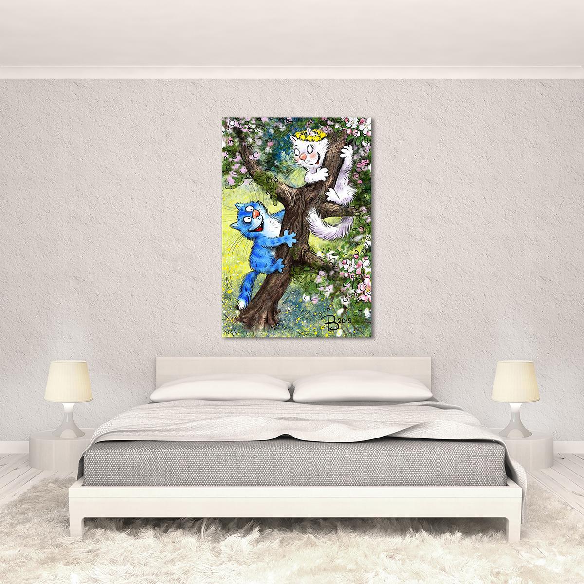 Модульная картина Достать кошечку! 1 модуль 40х60 см (_rinaz_2019192543)