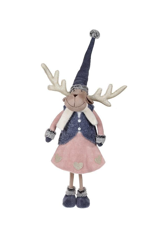 Игрушка мягкая Олень в синем 26х21х85 см