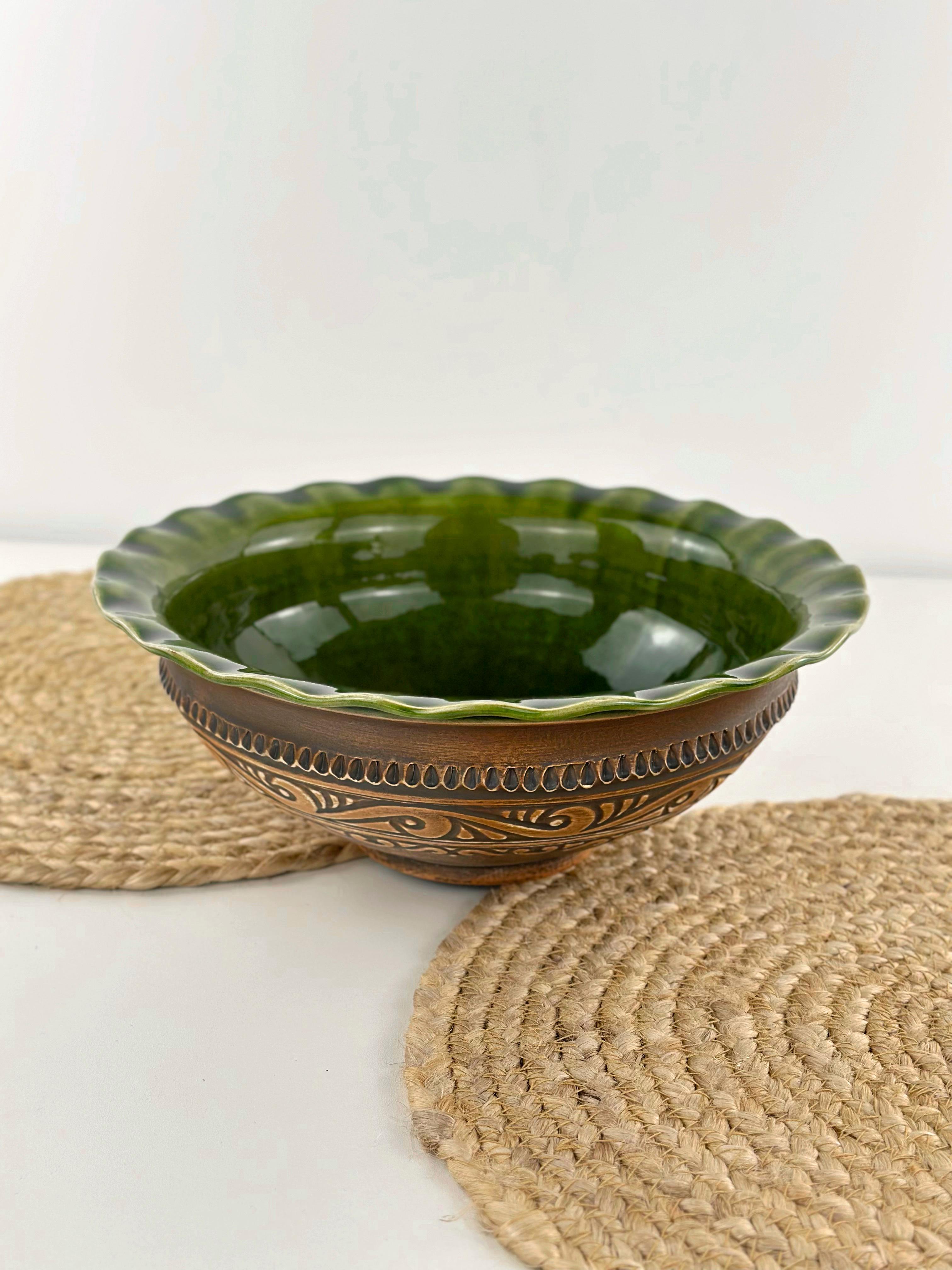 Миска-волна глиняная Гражда 2,5 л Коричневый (17018-3)