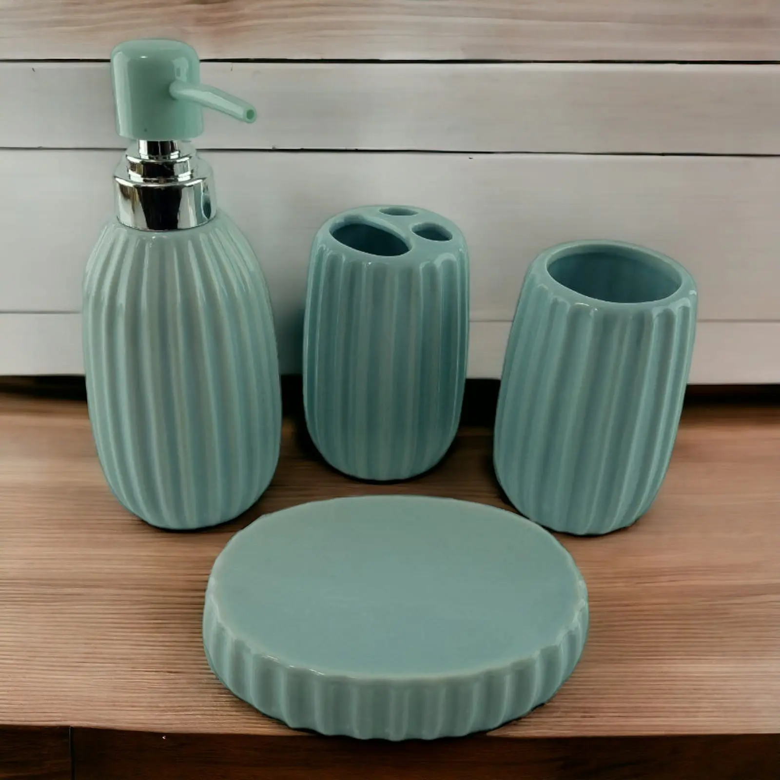 Набор для ванной керамический Нежно-голубой (35107B)