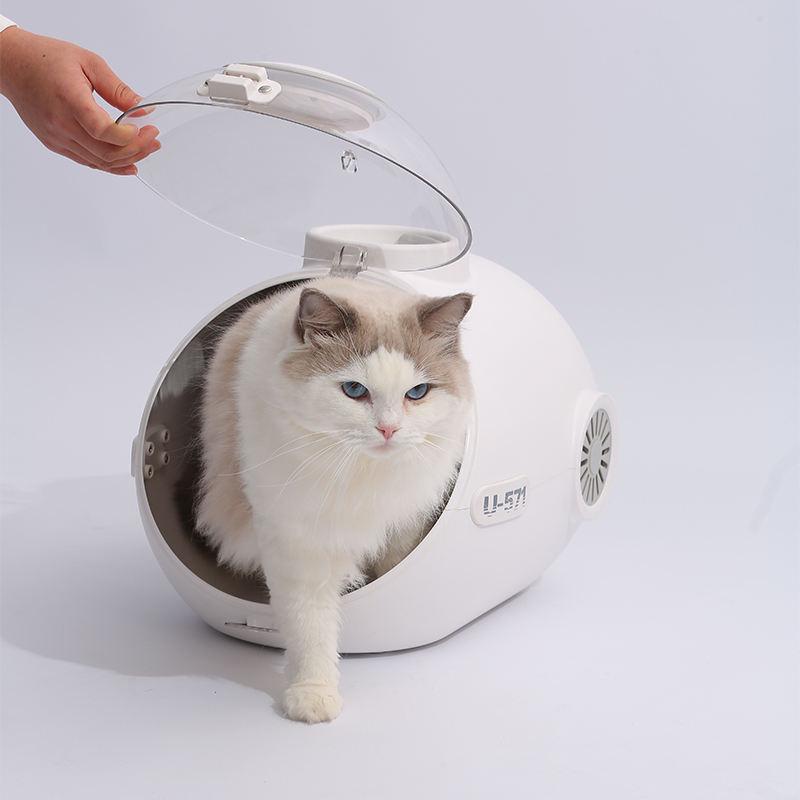 Сумка-переноска для собак і кішок з вентиляцією та підсвіткою пластикова 49х32х30 см Білий (9491399) - фото 5