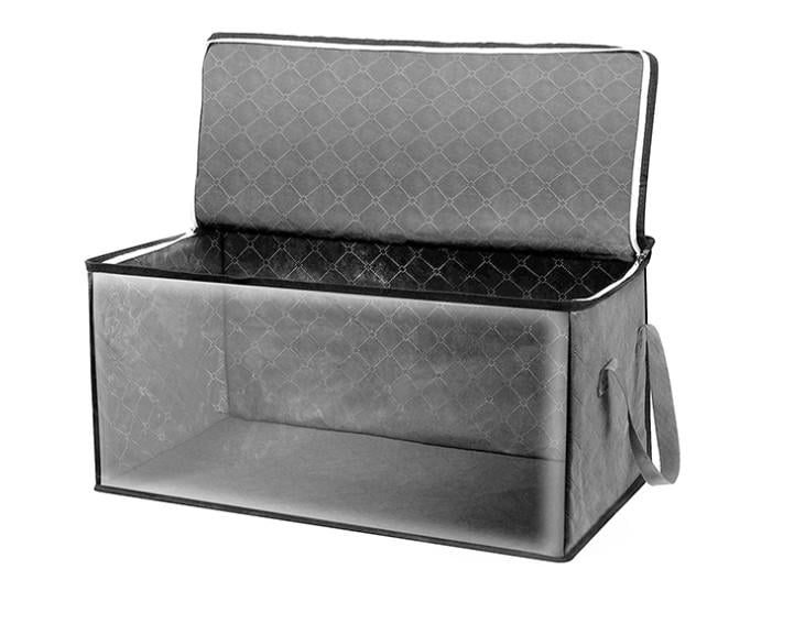 Органайзер для белья и полотенец с окошком 58х31х30 см Черный с белым/Прозрачный (ОДЯ-102-4) - фото 2